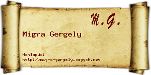 Migra Gergely névjegykártya